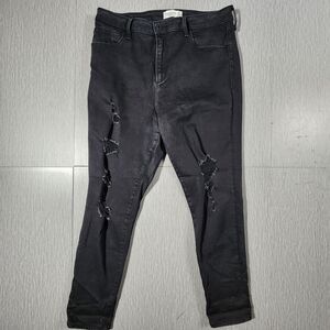 Abercrombie & Fitch The Super Skinny High-Rise Black Jeans size 32 14s